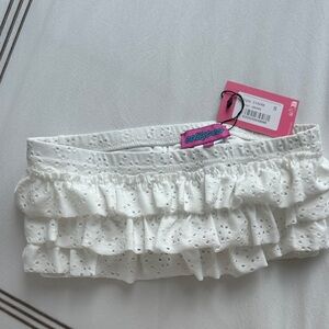 White Ruffled Eyelet Bandeau Top